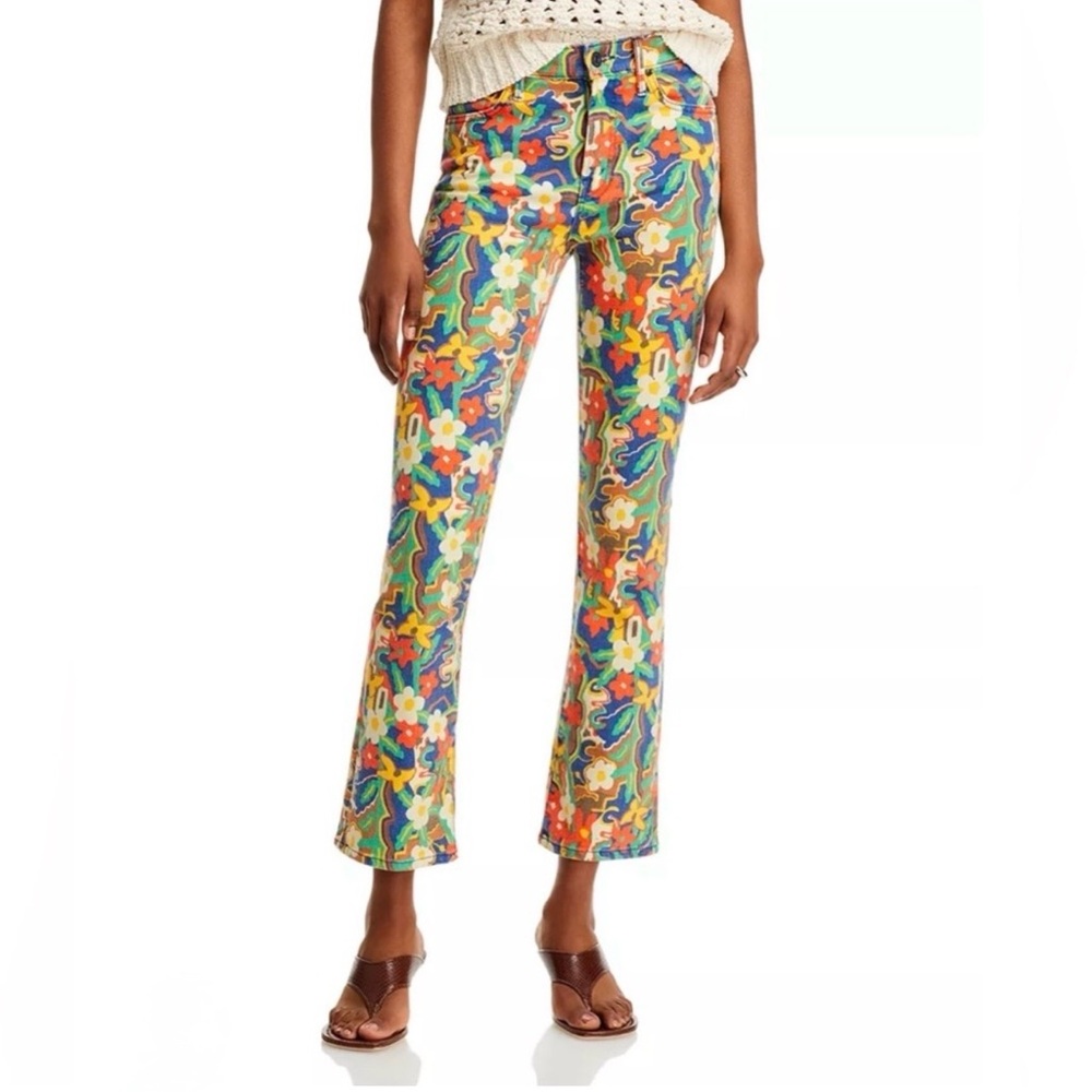 MOTHER The Insider Flood Jeans – Cosmic Blooms / Play Date – Size 26
